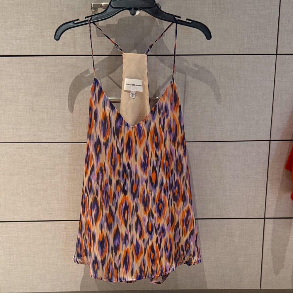 Lavender Brown Purple and Orange Patterned Camisole
